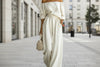 Women's Off-Shoulder Long-Sleeve Top & Wide-Leg Pants Two-Piece Set by FitiqueFit