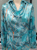 Full Size Satin Leaf Print Button Up Shirt Plus Size by Wild and Free Boutique