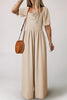 Apricot Short Bubble Sleeve Smocked Wide Leg Jumpsuit by Wild and Free Boutique