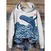 Women’s Printed Hooded Long Sleeve Pullover Sweatshirt by FitiqueFit