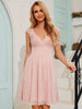 Women's Solid V-Neck Textured Fabric Summer Dress by FitiqueFit