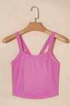 Grapefruit Orange Athletic Ribbed Cropped Cami Top