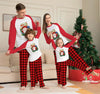 Christmas Parent-Child Clothes Set Long Sleeve T-Shirt Plaid Pants Family Matching Pajamas by My Store