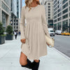 Women's Solid Color Long Sleeve Knit Dress by FitiqueFit