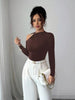 Cutout One-Shoulder Long Sleeve T-Shirt by Simply Love