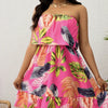 Tropical Strapless Off-Shoulder Vacation Dress by FitiqueFit