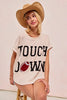 BiBi Game Day Touchdown Letter Patches Waffle Short Top by Wild and Free Boutique