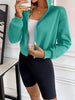 Relaxed Minimalist Zip-Up Dropped Shoulder Hooded Jacket Casual & Comfortable Lightweight Outerwear by Stevvex