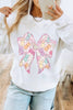 White Easter Bunny Bow Printed Casual Sweatshirt by Wild and Free Boutique