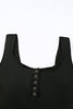 Black Square Neck Sleeveless Fashion Print Tankini Set