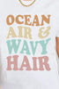 Simply Love OCEAN AIR & WAVY HAIR Graphic Cotton T-Shirt by Simply Love