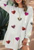 Cute Heart Round Neck Long Sleeve Mini Dress Stylish Dress for Women Girls Simple Charming Dress by Stevvex