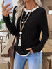 Ribbed Knit Long Sleeve Henley T-Shirt by Simply Love