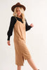 Faux Suede Cut Edge Slit Cami Midi Dress – Elegant Midi Dress, Faux Suede Dress, Chic Slit Dress, Sophisticated Dress, Versatile Cami Dress by Stevvex