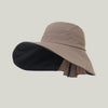 Women's Wide-Brim Striped Sun Hat | Lightweight Outdoor UV Protection by FitiqueFit