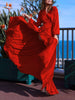 Plus Size Surplice Long Sleeve Slit Maxi Dress by Wild and Free Boutique