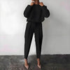 Women’s Solid Color 2-Piece Set – Long Sleeve Top & Pleated Pants Loungewear by FitiqueFit