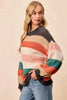 BiBi Stripes Color Block Chunky Sweater by FitiqueFit