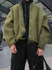 Autumn Casual Full Size Drop Shoulder Snap Down Jacket with Buttoned Front and Pockets by Stevvex