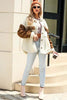 Women Cute Sherpa Jacket with Button Closure and Collared Neck in Elegant Retro Style by Stevvex