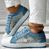 Floral Embroidered Polka Dot Print Sneakers — Women’s Casual Canvas Shoes by FitiqueFit