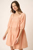 Pintuck Detail Tie Back Mini Dress For Women – Chic and Trendy Mini Dress with Playful Tie Back and Textured Pintuck Design by Stevvex