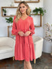 Light Green Double Take Full Size V-Neck Sleeve Tiered Dress with Pockets Elegant & Comfortable Casual Dress by Stevvex