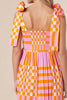 Girls Charming Color Block Tie Shoulder Dress Elegant & Playful Summer Style by Stevvex