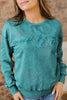 High-rise saved by grace Letter Embroidery Mineral Wash Loose Sweatshirt by Wild and Free Boutique