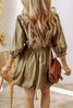 Elegant Green Sleeve Mini Dress Timeless Smocked Design Vintage Dress For Women by Stevvex
