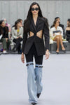 Patchwork Washed Jeans with Pockets