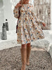 Tiered Floral Round Neck Long Sleeve Dress Elegant Summer Lightweight Breathable Dress by Stevvex