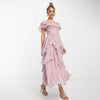 Holiday Ruffles Lotus Leaf Pleated Dress