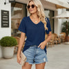 🌼 Women's V-Neck Pleated Loose-Fit T-Shirt – Effortless Summer Elegance by FitiqueFit