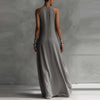 Off-Shoulder Color-Block Flared Maxi Dress with Pockets | 5 Colors by FitiqueFit