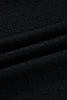 Black Stylish Textured Striped Patchwork Polo Collar Pullover Sweatshirt by Wild and Free Boutique