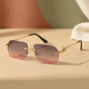 Gold Frame Cheetah Rimless Sunglasses – INS Hip-Hop Style by FitiqueFit