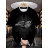Quick-Dry 3D Eagle & Tribal Print T-Shirt - Men's Regular Fit Crew Neck Tee by Dog Mom Hat