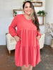 Light Green Double Take Full Size V-Neck Sleeve Tiered Dress with Pockets Elegant & Comfortable Casual Dress by Stevvex