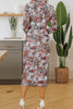 Printed Long Sleeve Midi Slim Dress