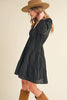 New Summer Notched Balloon Sleeve Tiered Mini Dress For Women – Trendy, Chic, and Playful with Stylish Detailing by Stevvex