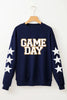 GAME DAY Star Round Neck Long Sleeve Sweatshirt by Wild and Free Boutique