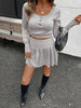Ribbed Long Sleeve Top and Skirt Knit Set by Wild and Free Boutique