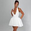 Sexy Deep V-neck Halter Dress Ins Fashion Slim Short Dress For Party Clothing Women