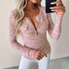 Women's Knitted Slim-Fit Long Sleeve Pullover with Zipper by FitiqueFit