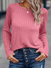 Textured Knit Long Sleeve T-Shirt by Simply Love