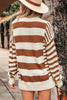 Black Stripe Drop Shoulder Sleeve Patchwork Baggy Sweater by Wild and Free Boutique