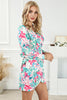 Printed Surplice Tie Waist Mini Dress