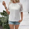 Women’s Lace Trim Casual Blouse Shirt by FitiqueFit