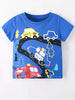 Children's Vehicle Print Crew Neck Short Sleeve T-Shirt by Simply Love